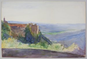 Alhambra, 1900 körül. Ceruza és akvarell
