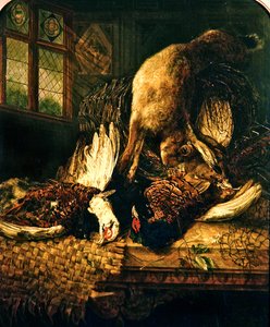 Csendélet fácánokkal és nyúllal, 1860 körül (olaj, vászon)