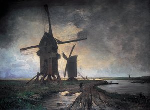 Malom a lille-i síkságon. 1877 (olaj, vászon) alkotó: Emmanuel Lansyer