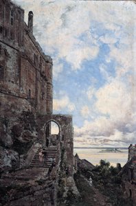 Mont Saint-Michel. Nyugati kapu a barbakánhoz Châteletben alkotó: Emmanuel Lansyer