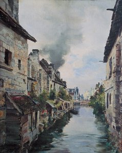 A Beaulieu-csatorna, kilátás a hídra a Loches-Beaulieu-ba vezető úton. 1891 (olaj, vászon) alkotó: Emmanuel Lansyer