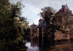 Kilátás a XIII. Lajos alatt épült kastélyra, Saint Loupban, 1882 alkotó: Emmanuel Lansyer