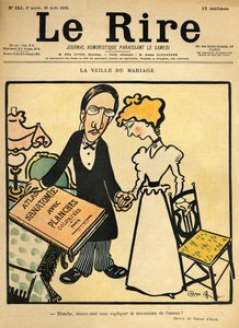 Az esküvő előtti napon rajzfilm a "Le Rire" címlapjáról, 1899. augusztus 26.