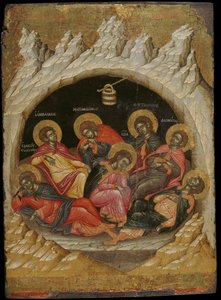 Az Ephesos hét alvója (tojástempera a panelen)