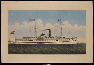 S.S. Villa Clara New York látképével (litográfia, színes) alkotó: Endicott Endicott