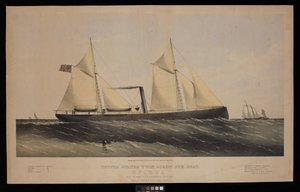 Egyesült Államok kétcsavaros ágyúnaszádja. Spirea. Építette Saml H Pouk Fairhaven Conn. 1864... (litográfia, színes) alkotó: Endicott Endicott