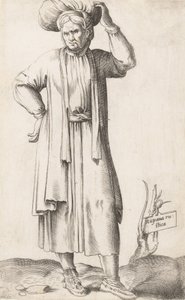 Jelmeztál: Hispania Rustica szennyes fejjel, kb. 1557-58. alkotó: Enea Vico