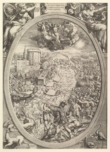 A mühlbergi csata V. Károly seregével az Elba folyón átkelve, 1551.