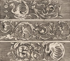 Három fríz díszes lombozattal, kb. 1541-43. alkotó: Enea Vico