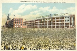 A Ford Motor Company 50 000 alkalmazottja, Detroit, Michigan (színes fotó) alkotó: English Photographer