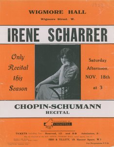 Irene Scharrer közreműködésével készült Chopin-Schumann előadás hirdetése alkotó: English Photographer