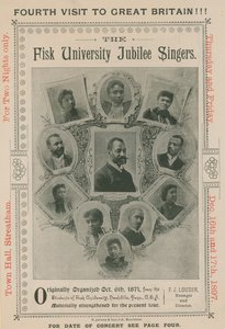 A The Fisk University Jubilee Singers megjelenésének hirdetése alkotó: English Photographer