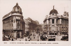 Aldwych, London, Gaiety Színház, Waldorf Hotel (fekete-fehér fotó) alkotó: English Photographer