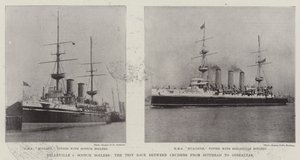 Belleville v Scotch Boilers, a Cruiserek tesztversenye Spitheadtől Gibraltárig alkotó: English Photographer
