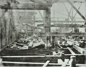 Blackfriars híd: folyamatban lévő építési munkák, 1869 alkotó: English Photographer
