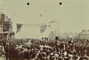 Blackwall alagút: a walesi herceg, később VII. Edward király és Alexandria hercegnő jelenléte az alagút ünnepélyes megnyitóján, 1897-ben alkotó: English Photographer