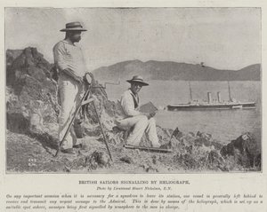 Brit tengerészek jelzése a Heliograph által alkotó: English Photographer