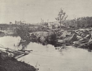 Burnley híd a Yarra felett, az 1891. júliusi áradások után alkotó: English Photographer