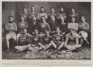 Kanadai Lacrosse-játékosok Angliában, a Toronto Team most hathetes látogatáson van ebben az országban alkotó: English Photographer