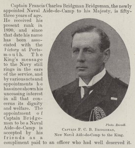 F C B Bridgeman kapitány, új haditengerészeti segédtiszt a királynak alkotó: English Photographer