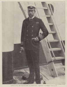 HRH kapitány, York hercege a HMS Crescent fedélzetén, Torbayben, 1898. június 25. alkotó: English Photographer