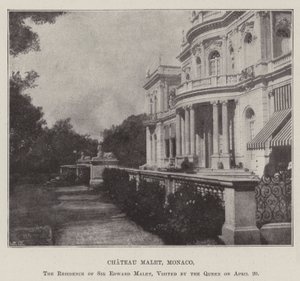 Chateau Malet, Monaco, Sir Edward Malet rezidenciája, amelyet a királynő látogatott meg április 20-án alkotó: English Photographer