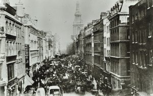 Cheapside, keletre néz a Bow Church felé, London városába, 1880 alkotó: English Photographer
