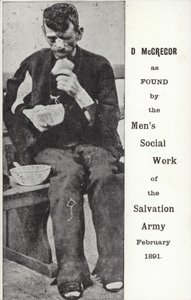 D McGregor, ahogy az Üdvhadsereg Mens Social Work of the Mens Social Worke megállapította, 1891. február alkotó: English Photographer