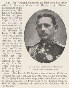 Armand Duplessis de Richelieu herceg, Sziám új tengerészeti minisztere alkotó: English Photographer