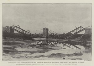 Frere Bridge, Natal kormányvasutak, az első, amelyet a búrok felrobbantottak visszavonulásukban Estcourtból Colensóba alkotó: English Photographer