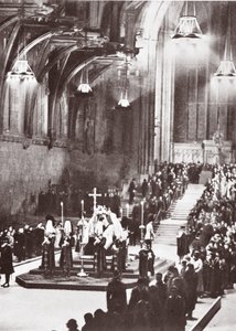 V. György államban fekszik a Westminster Hallban, 1936 alkotó: English Photographer