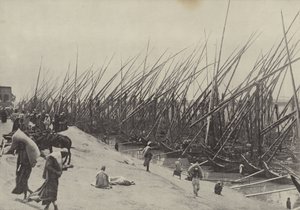 Gabonahajók a Níluson, bemutatva, hogyan hozták le a kukoricát Felső-Egyiptomból alkotó: English Photographer
