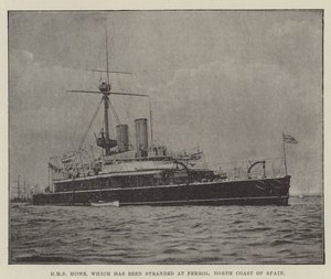 HMS Howe, amely Ferrolban, Spanyolország északi partján rekedt alkotó: English Photographer