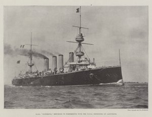 A HMS Powerful visszatért Portsmouthba Ladysmith haditengerészeti védőivel alkotó: English Photographer