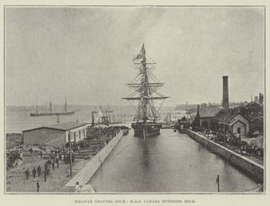 Halifax Graving Dock, HMS Canada belép a dokkba alkotó: English Photographer