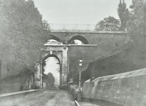 Highgate Archway, Archway Road Bridge: a régi híd általános képe, 1896 alkotó: English Photographer