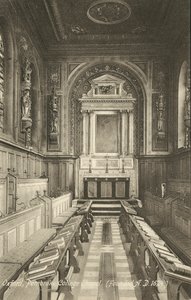 Belső, Pembroke College Chapel, Oxford, Oxfordshire (f/w fotó) alkotó: English Photographer