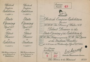 Meghívó a British Empire kiállítás állami megnyitójára alkotó: English Photographer