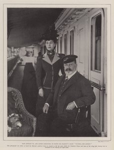 VII. Edward király és Alexandra királynő a His Majestys Victoria and Albert jacht fedélzetén