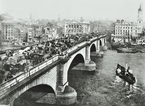London Bridge: lóvontatású forgalom a hídon, 1895 alkotó: English Photographer
