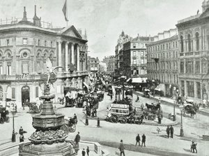 Londoni pavilon, Piccadilly Circus, Westminster LB: keletre nézve, 1896 alkotó: English Photographer
