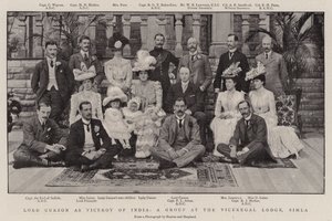Lord Curzon India alkirályaként, egy csoport a simlai Viceregal Lodge-ban alkotó: English Photographer