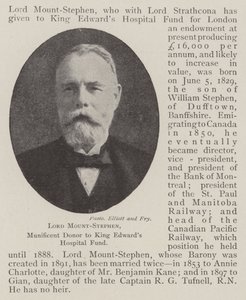 Lord Mount-Stephen, a King Edwards Kórházi Alap kiemelkedő adományozója