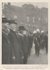Lord Roberts Manchesterben, október 9-én, a főparancsnok a Krím-félsziget veteránjait és az indiai lázadást ellenőrzi alkotó: English Photographer
