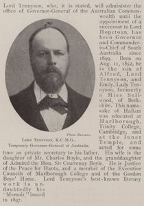 Lord Tennyson, KCMG, Ausztrália ideiglenes főkormányzója alkotó: English Photographer