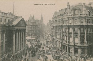 Mansion House, London. 1913-ban feladott képeslap. alkotó: English Photographer