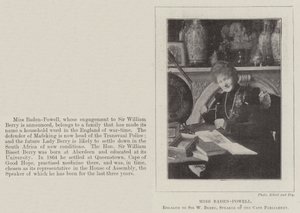 Miss Baden-Powell, eljegyezte Sir W Berryt, a foki parlament elnökét alkotó: English Photographer