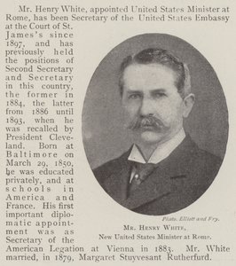 Henry White, az Egyesült Államok új minisztere Rómában alkotó: English Photographer