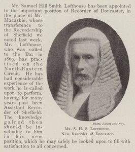 Mr S H S Lofthouse, Doncaster új felvevője alkotó: English Photographer