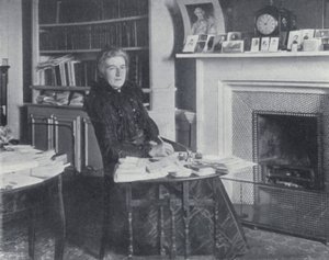 Mrs Humphry Ward a dolgozószobájában (f/w fotó) alkotó: English Photographer